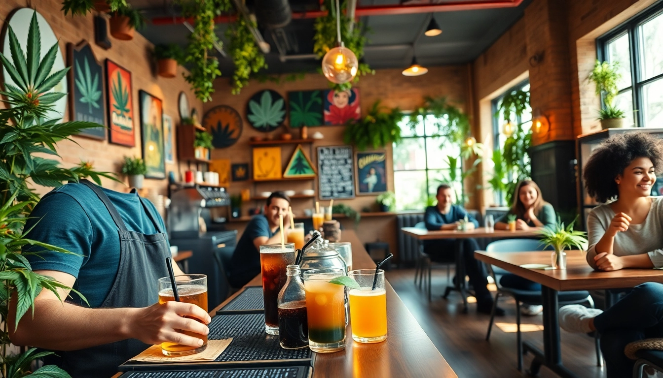 Profitez de l'expérience dans un weed cafe chaleureux avec des boissons infusées à base de cannabis.