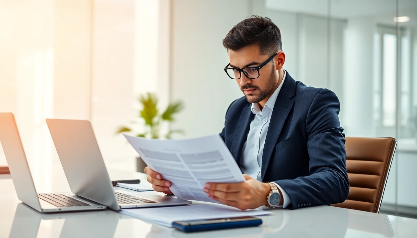 Streamlined process of registration and certification in Federal databases for federal contracts highlighted in a modern office setting.