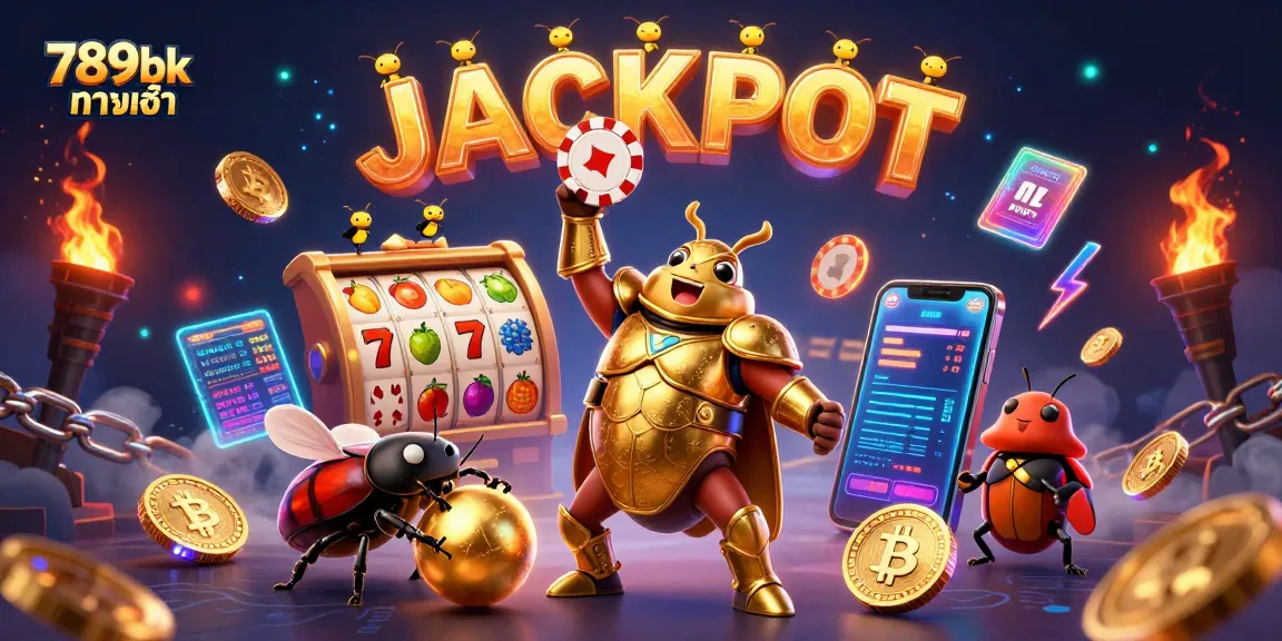 Spin to win with 789bk ทางเข้า, showcasing vibrant slot elements and crypto coins in an exciting casino scene.
