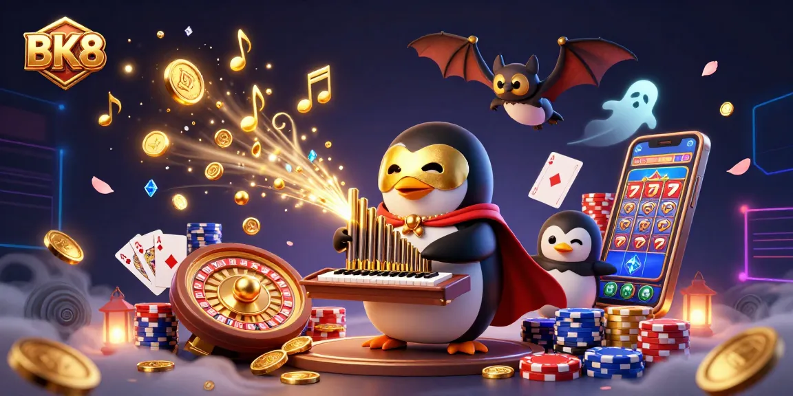 Experience BK8 with thrilling slot machines and vibrant casino action in a captivating 3D scene.