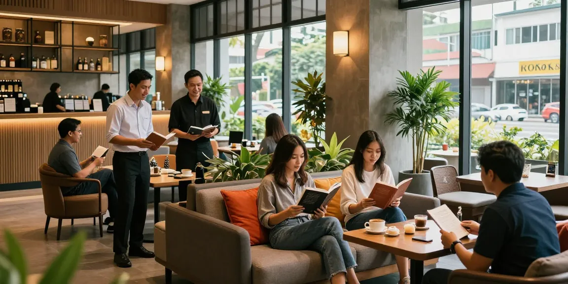 rokok 88 hotel lobby welcoming guests with coffee and modern decor