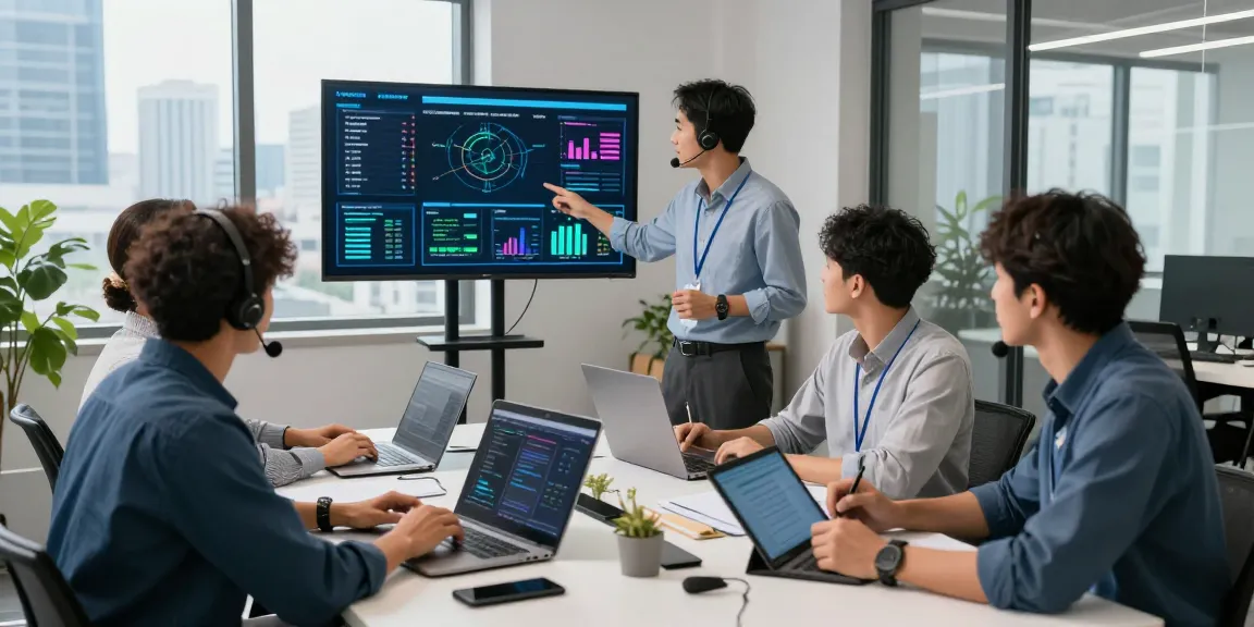 IT support services for small business team collaborating in a modern office environment, highlighting proactive technology solutions.
