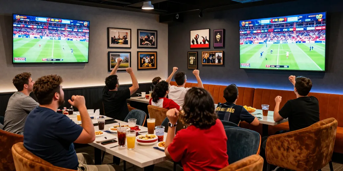 Fans excitedly enjoying the 2026 World Cup at a sports betting lounge, encouraging readers to 閱讀更多 about the gaming experience.