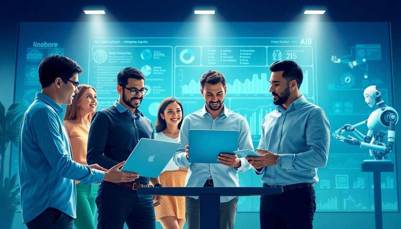 Employees collaborating effectively using enterprise assistant software for enhanced workplace productivity.