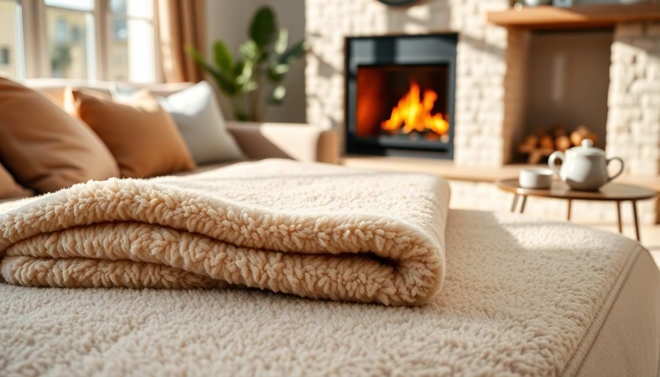 Fleece stoffen in een cozy woonkamer met een zacht en uitnodigend uiterlijk.