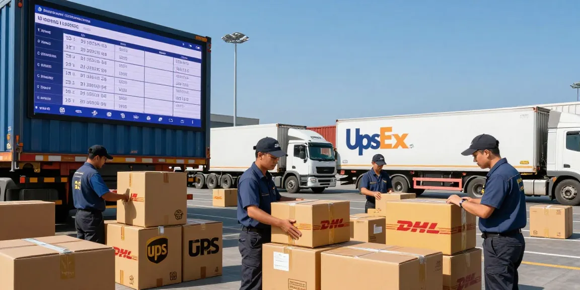 Package tracking in action at couriertrackingworld logistics hub with delivery professionals coordinating shipments.