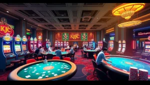 KJC AC 3 immersive casino experience with thrilling tables, dice, and slot machines.