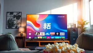 오징어티비와 다양한 콘텐츠를 보여주는 디지털 인터페이스 디자인