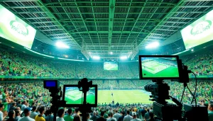 스포츠중계를 통해 실시간으로 중계되는 경기의 고화질 모습