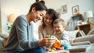 Engaging part-time nanny service Dubai with a joyful child in a cozy home setting.