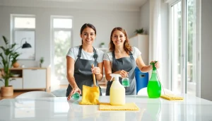 Streamlined cleaning service team enhancing home cleanliness and organization with professional care.