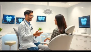 Invisalign treatment in Kuala Lumpur discussed in a modern dental clinic setting with a friendly orthodontist.