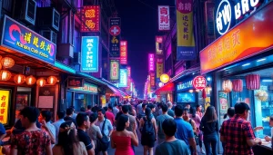 Experience the vibrant 호치민밤문화 with lively streets filled with bars and nightlife.