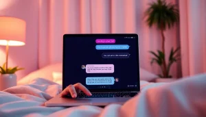 Engaging AI chat interface showcasing sex chat ai interactions in a cozy setting.