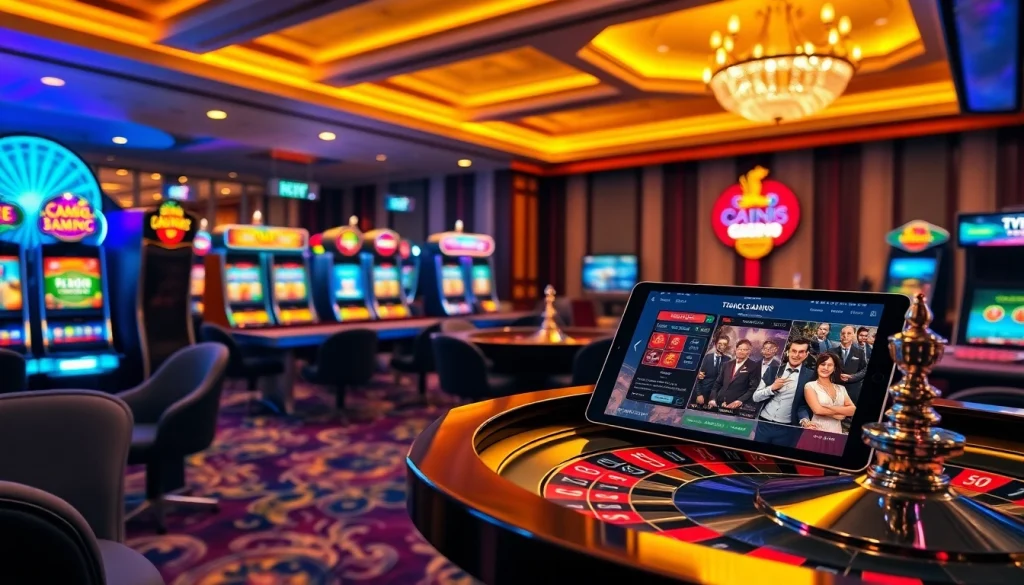 Experience excitement at trang chủ rr88 with vibrant gambling tables and slot machines.