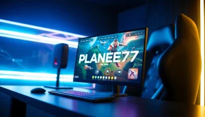 Menampilkan pengalaman bermain PLANET77 game dengan antarmuka menarik dan pencahayaan cerah.