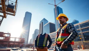 Manhattan General Contractor overseeing a bustling construction site in the heart of the city.