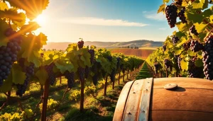 Enjoying wineries in Clarksburg with vibrant grapevines in a scenic vineyard.