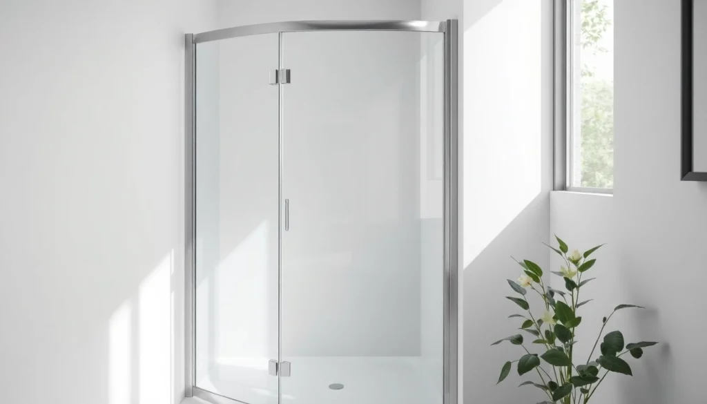 Elegant shower screen door featured in a modern bathroom shower setup.