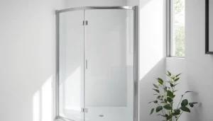 Elegant shower screen door featured in a modern bathroom shower setup.