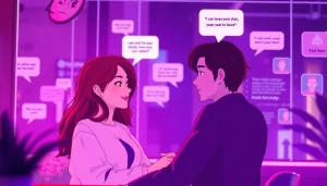 Immersive nsfw ai chat interface with vibrant colors and character interactions.