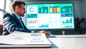 Analyze competitor pricing effectively using data visualization tools in a modern workspace.