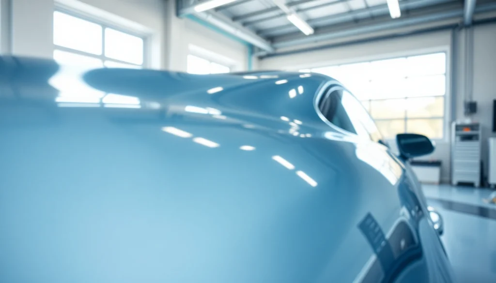 Apply ceramic coating Chattanooga to enhance car protection and shine in a professional garage setting.