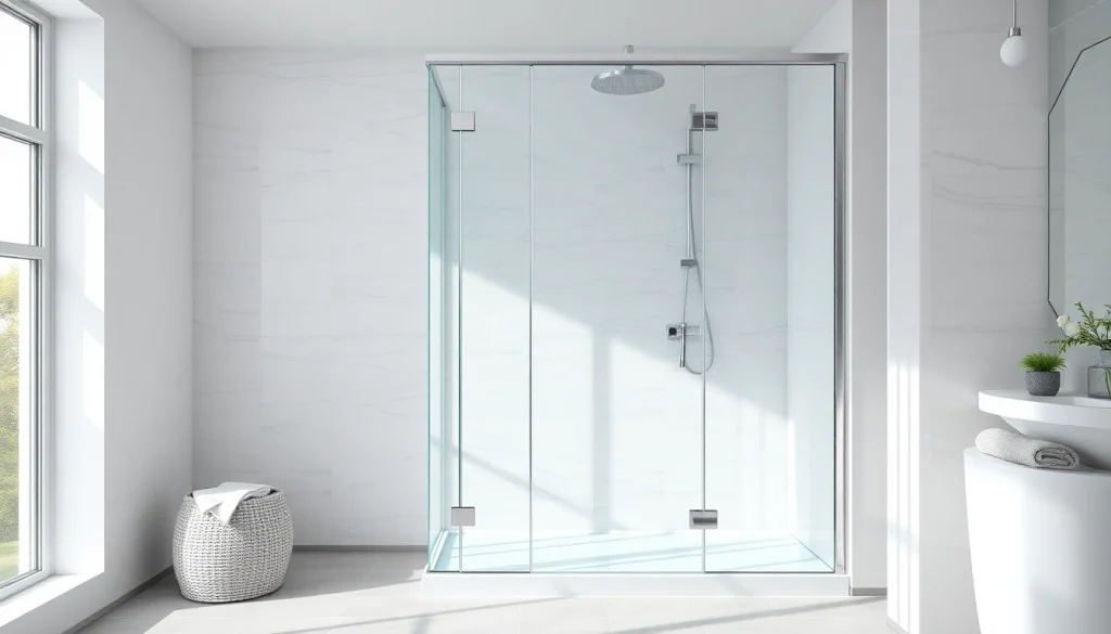 Duschkabine 90x90 komplett in moderner Badezimmergestaltung mit eleganten Details und frischer Atmosphäre.