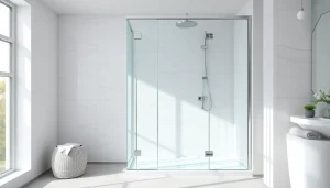 Duschkabine 90x90 komplett in moderner Badezimmergestaltung mit eleganten Details und frischer Atmosphäre.