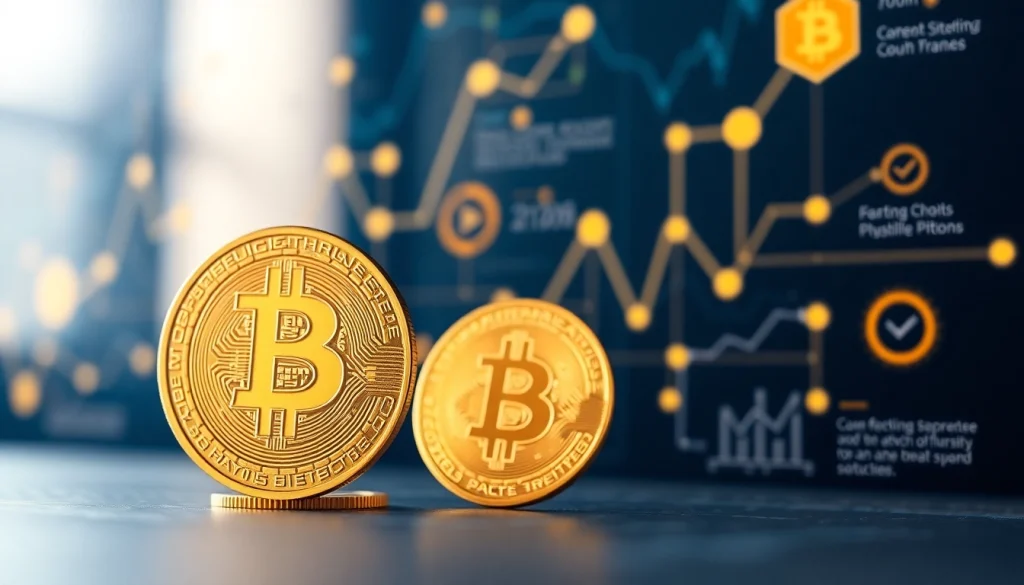 Comprendre bitcoin avec un infographique détaillant les concepts clés et les symboles de la blockchain.