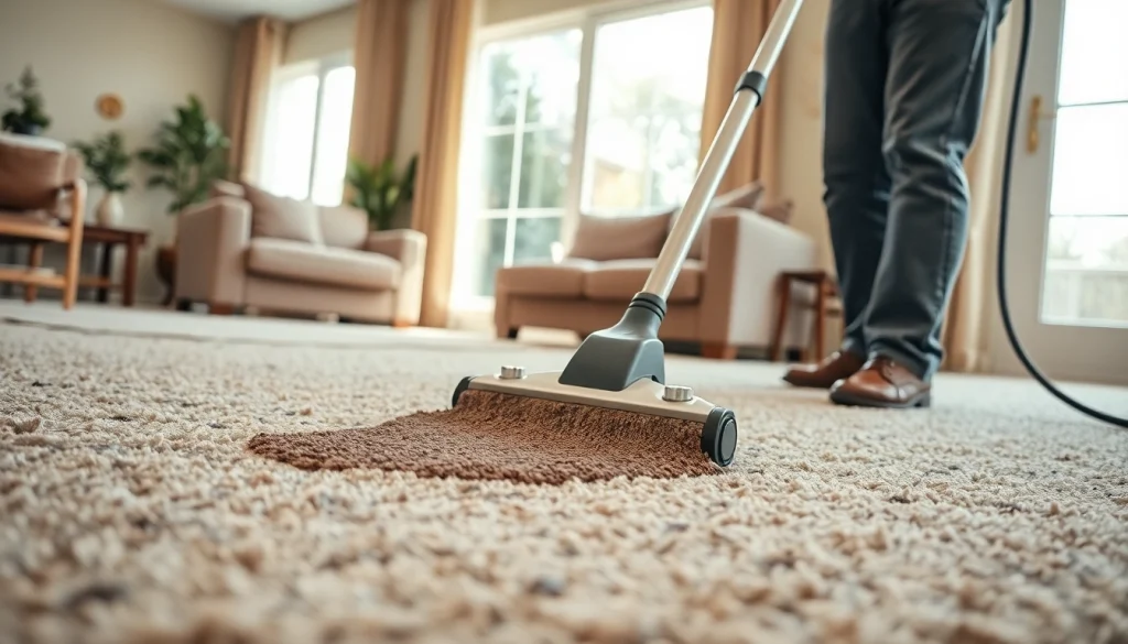 Expert carpet cleaning near me demonstrating professional service in a cozy setting.