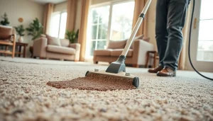 Expert carpet cleaning near me demonstrating professional service in a cozy setting.