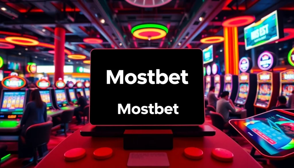 Mostbet platforma ilə zərif onlayn qumar təcrübəsini nümayiş etdirən rəqəmsal interfeys.