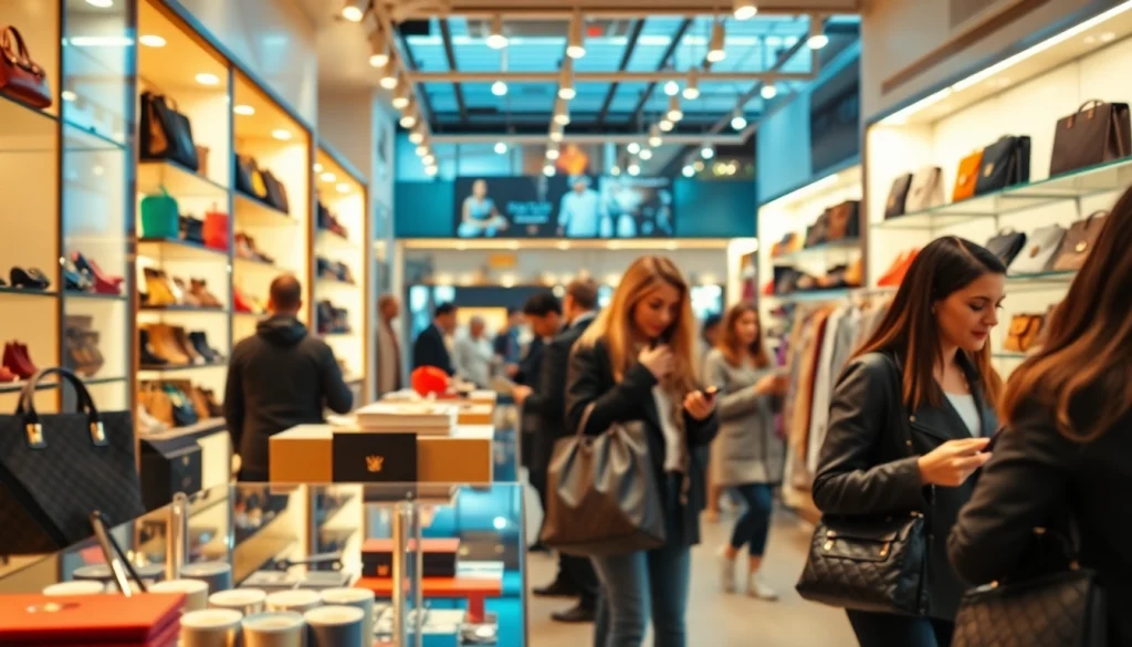레플리카사이트에서 다양한 제품을 고르는 고객들 모습